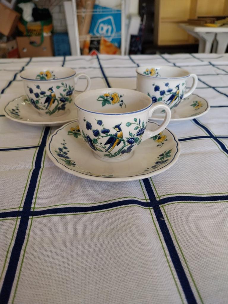 Villeroy & Boch Phoenix Blauw espresso kopjes (3 stuks), Ophalen of Verzenden