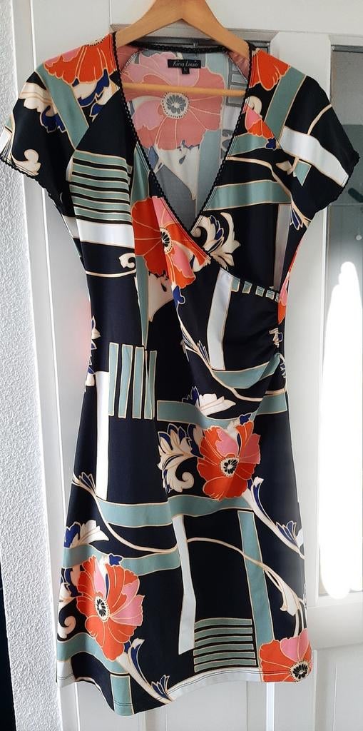King Louie cross dress, mt. L, Kleding | Dames, Jurken, Zwart, Maat 42/44 (L), Ophalen of Verzenden, Zo goed als nieuw