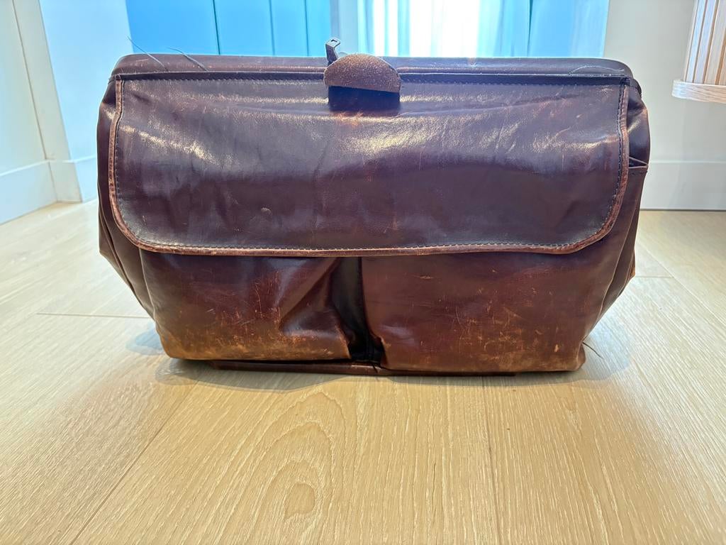 Lederen tas -dokterstas-, Gebruikt, Ophalen of Verzenden, Minder dan 35 cm, Minder dan 50 cm