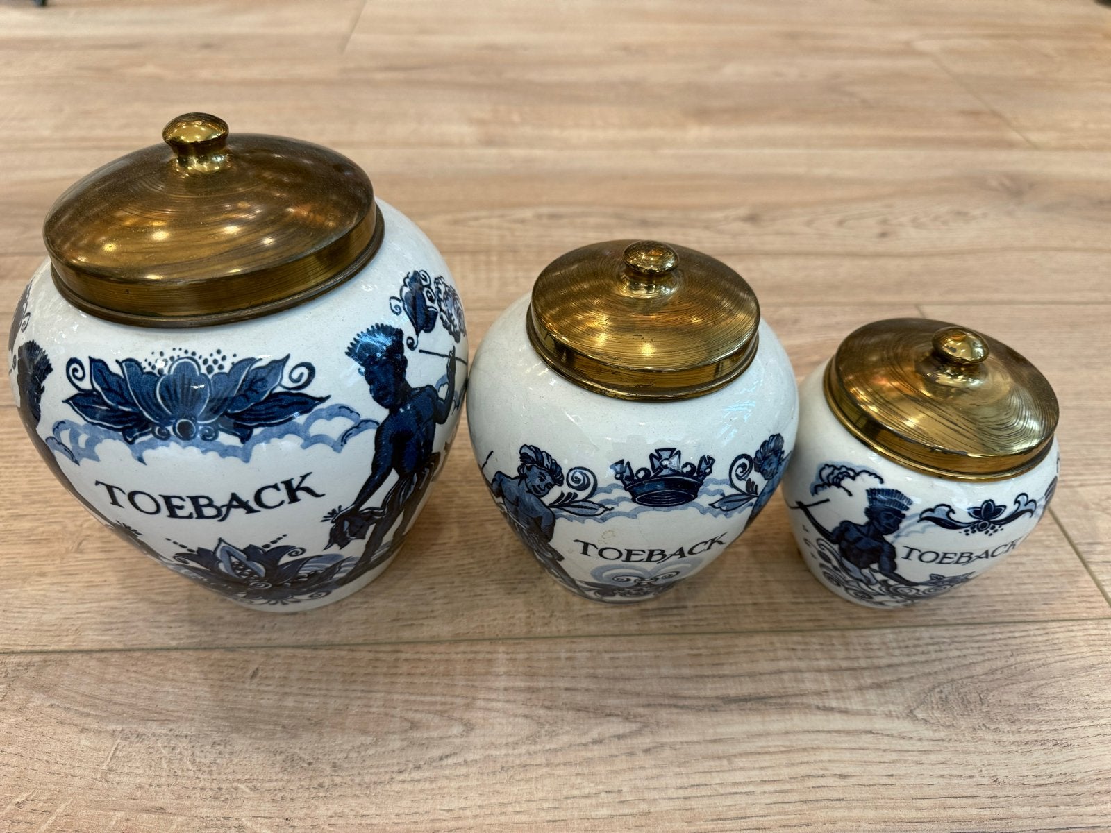 Set van 3 Goedewaagen Holland Tabakspotten, Ophalen of Verzenden