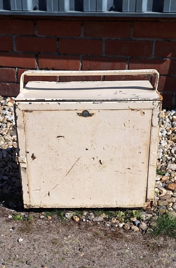 Vintage metalen draagbare koelbox (frigo-box), koelkist., Gebruikt, Koelbox, ., Ophalen of Verzenden