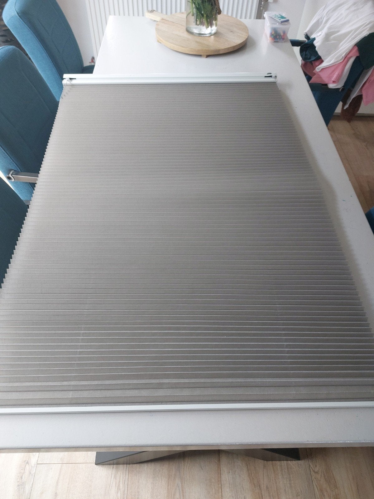 3 Duette Shades in lichtgrijs/wit (84x156  Zo goed als n, Ophalen of Verzenden