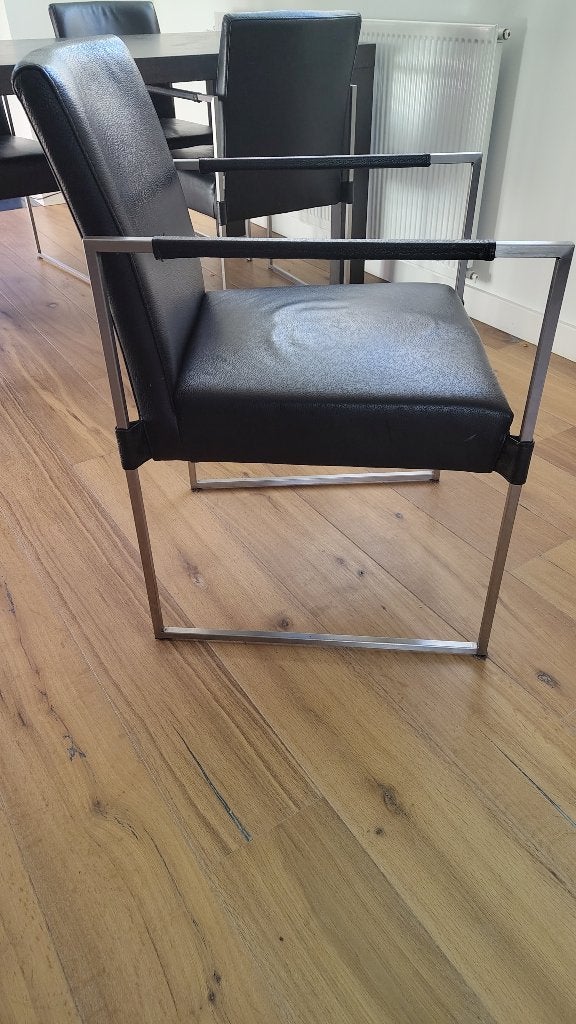 Tafel en 4 stoelen, Ophalen, Gebruikt, Eikenhout, 50 tot 100 cm