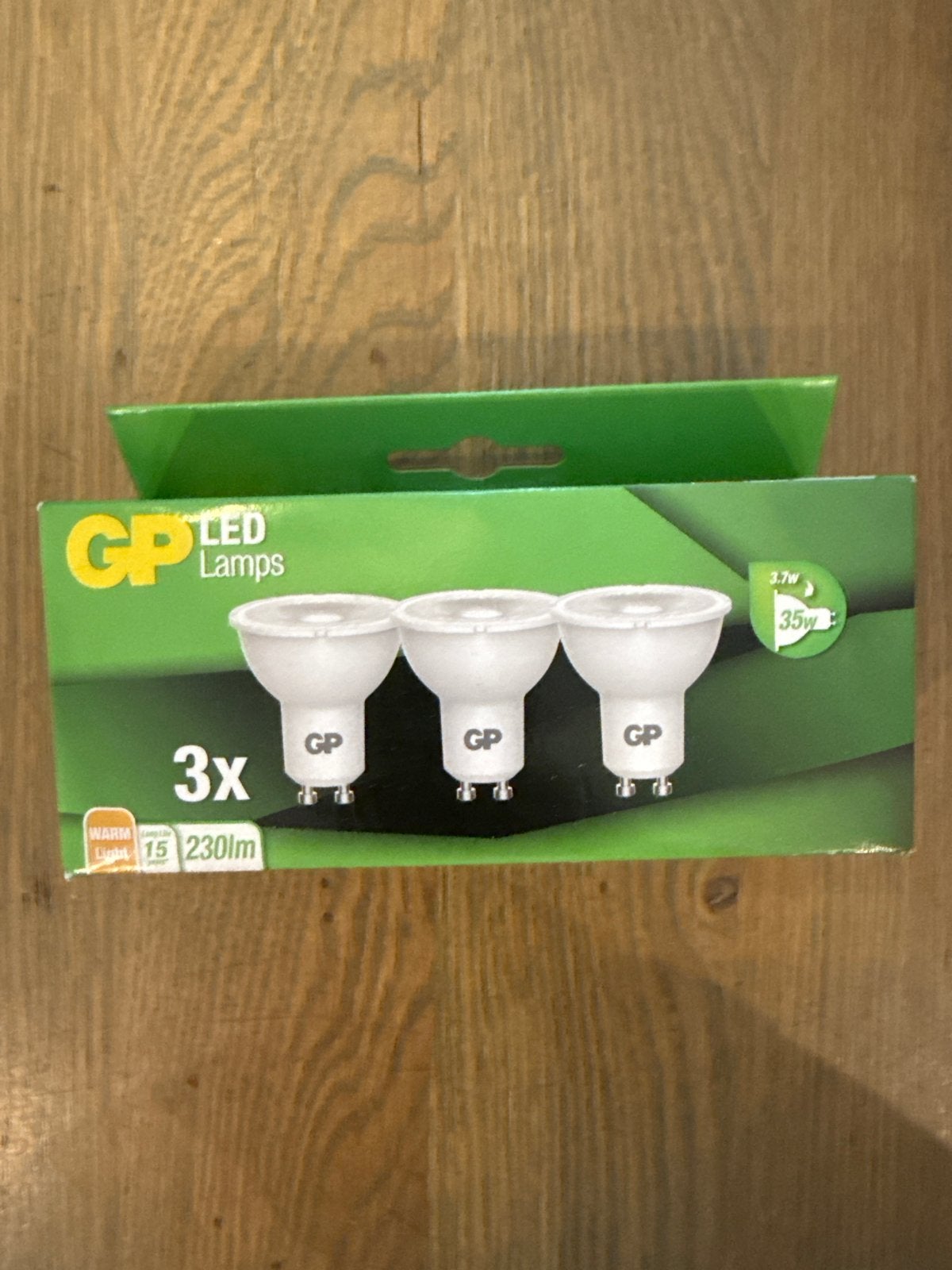 GP LED Lampen GU10 - 3 stuks, Warm Wit, 3.7W (35W equivalent, 30 tot 60 watt, Led-lamp, GU10, Nieuw