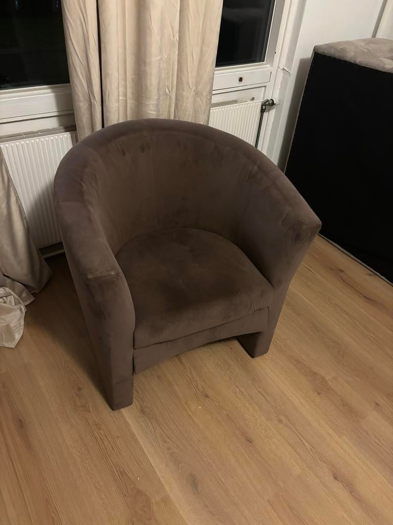 Comfortabele bruine fauteuil - Gebruikt, Huis en Inrichting, Fauteuils, Ophalen, Gebruikt, Stof, 75 tot 100 cm