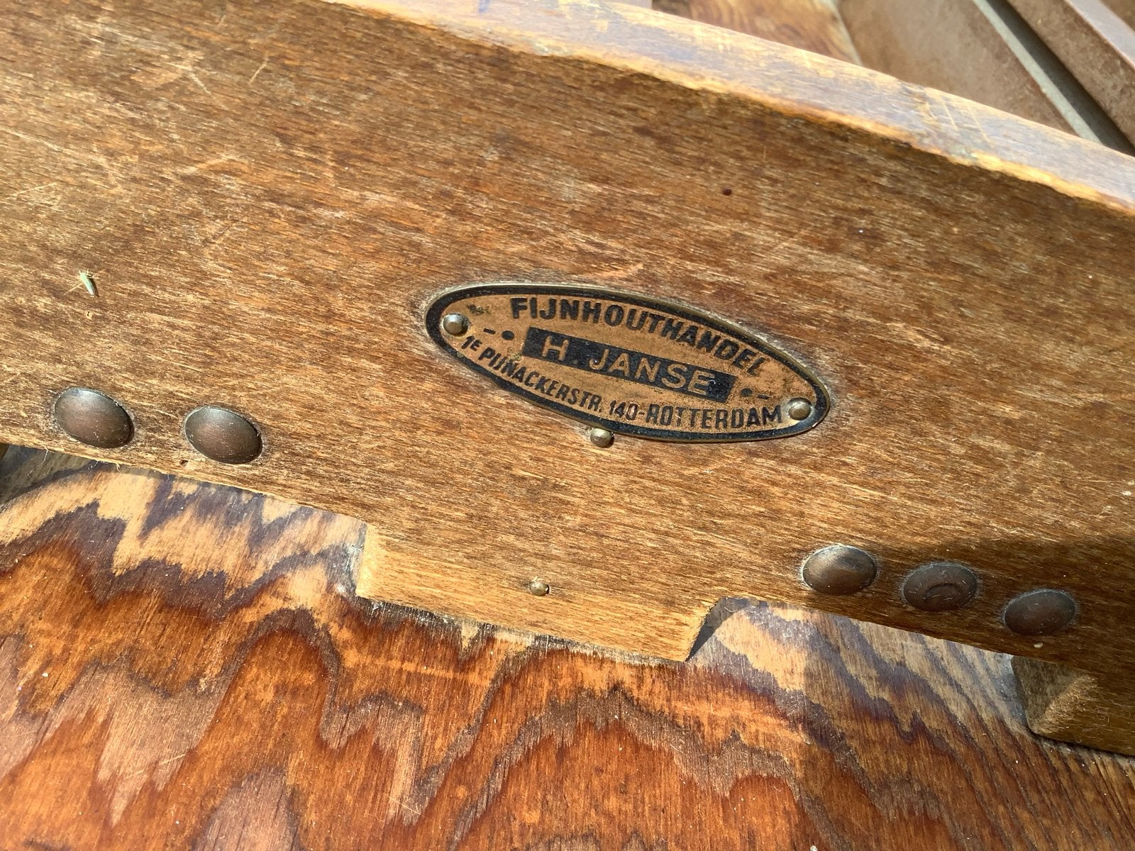 Vintage Sjoelbak H. Janse Rotterdam - Exclusief Sjoelstenen, Ophalen of Verzenden, Gebruikt