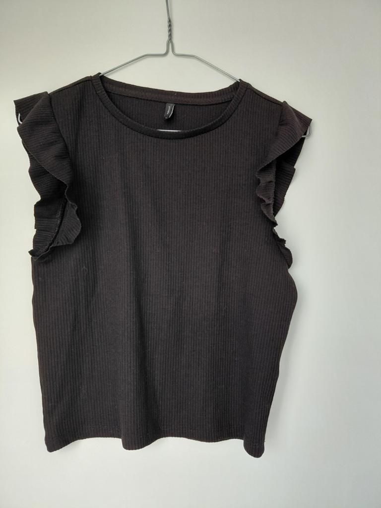 Zwart shirt met ruches van Pigalle, Zwart, Maat 42/44 (L), Pigalle, Ophalen of Verzenden