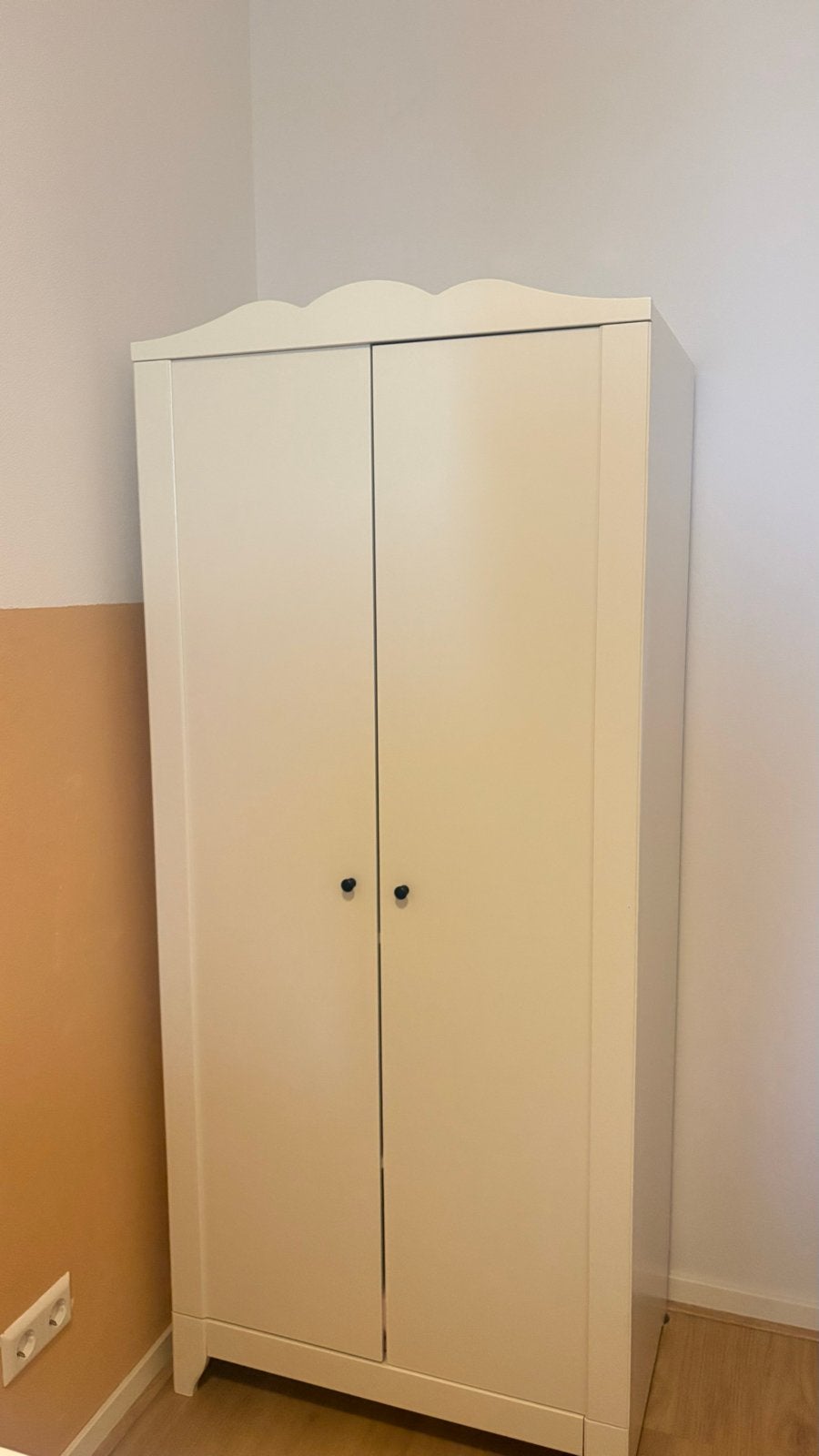 Witte kledingkast met hang- en legruimte, Ophalen, Gebruikt, 50 tot 100 cm, 150 tot 200 cm