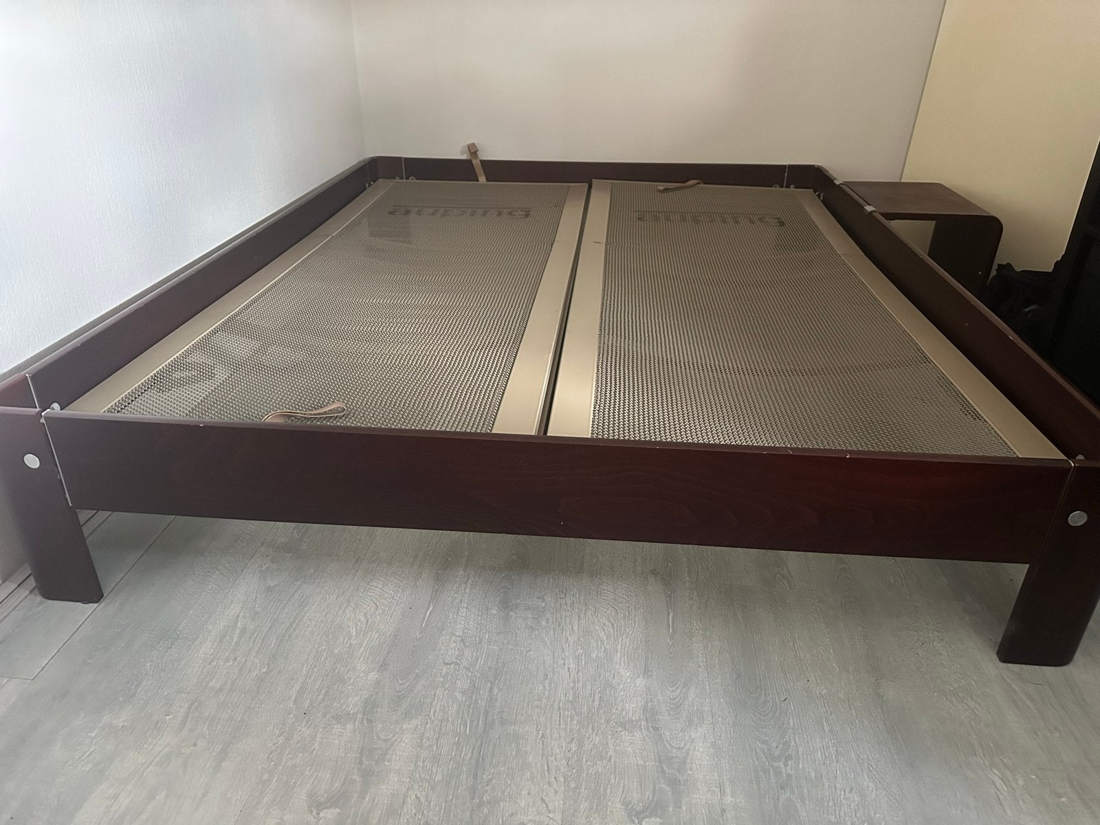Tweepersoonsbed Auping met verstelbare bedbodems, Ophalen, Bruin, Tweepersoons, 200 cm