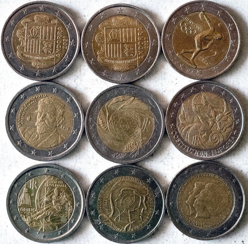 Diverse bijzondere euro munten (5)  , Verzenden, Overige landen, 2 euro, Losse munt