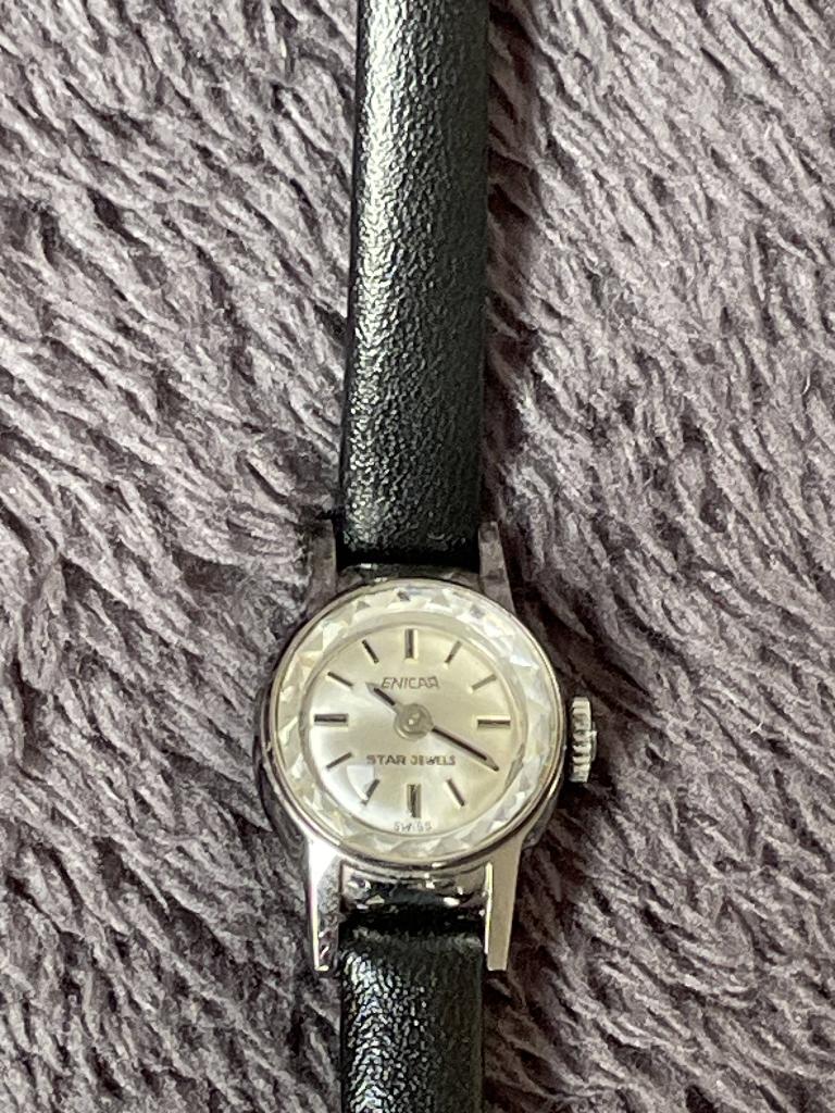 Vintage Enicar Star Jewels dameshorloge jaren '60, Sieraden, Tassen en Uiterlijk, Overige merken, Staal, Met bandje, Polshorloge