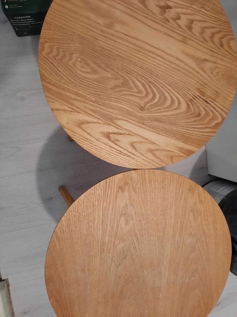 Kwantum bijzettafel set - Rond, Huis en Inrichting, Tafels | Bijzettafels, Gebruikt, Rond, 45 tot 60 cm, Minder dan 55 cm, Overige materialen