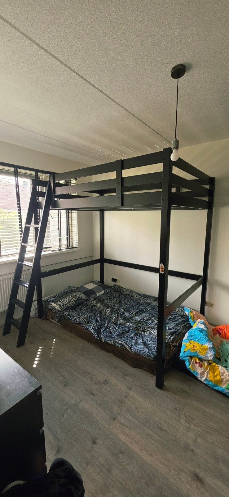 IKEA Stora Hoogslaper - Zwart, matras optioneel, Huis en Inrichting, Slaapkamer | Stapelbedden en Hoogslapers, Gebruikt, Hoogslaper