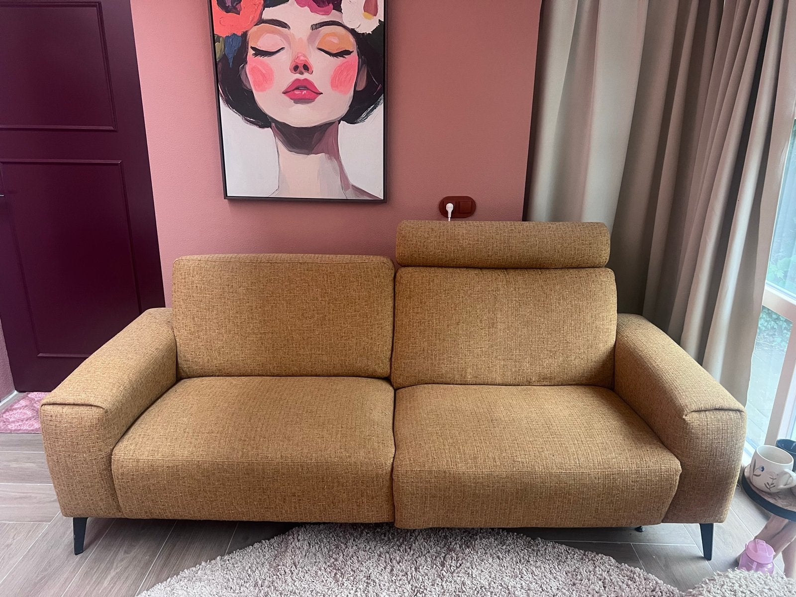 Montèl bank met relaxfunctie - 220 x 85 cm, Ophalen, Gebruikt, Driepersoons, 75 tot 100 cm
