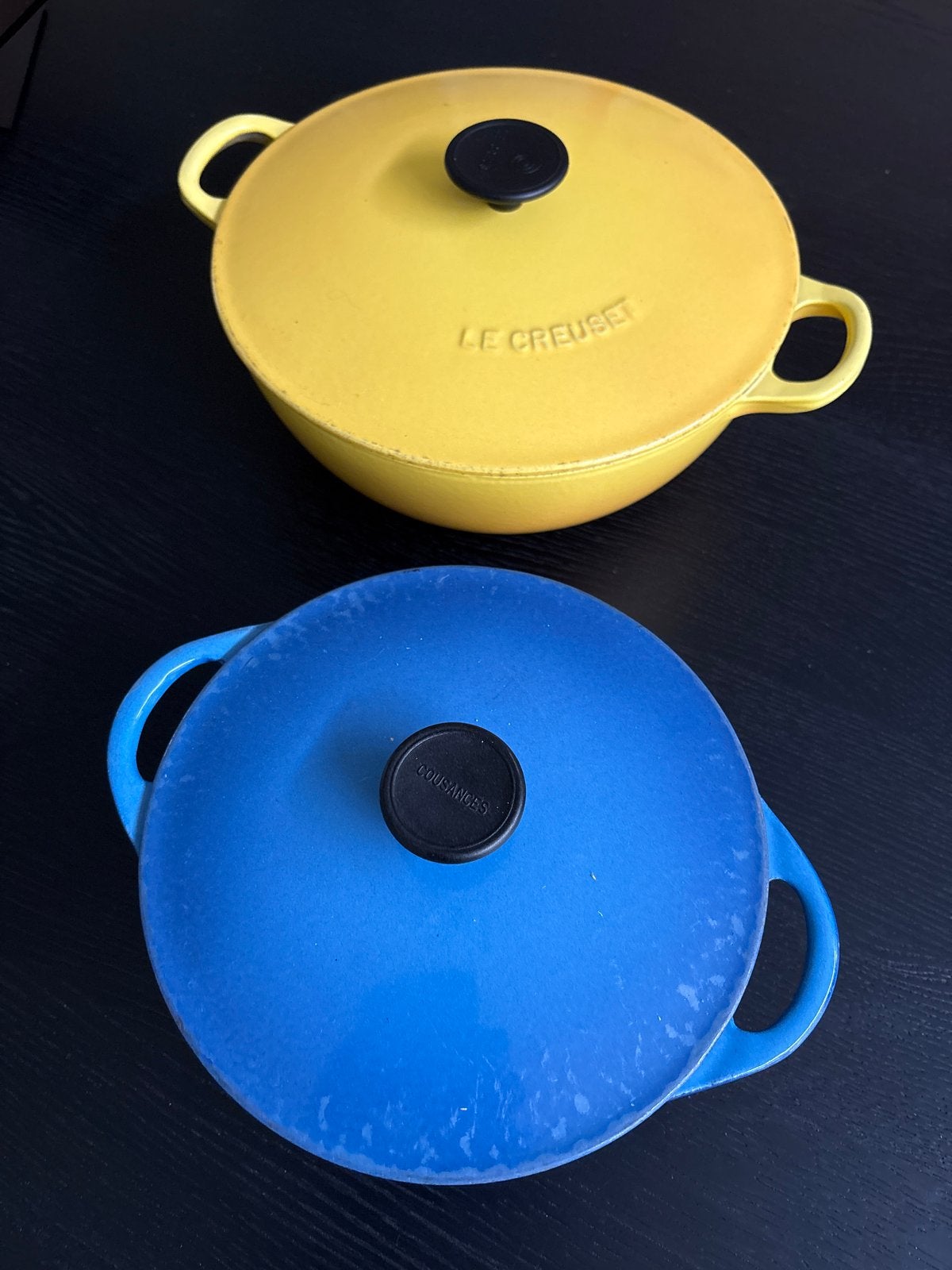 Le Creuset & Cousances braadpannen - Gietijzer, Ophalen, Gebruikt, Met deksel, Le Creuset