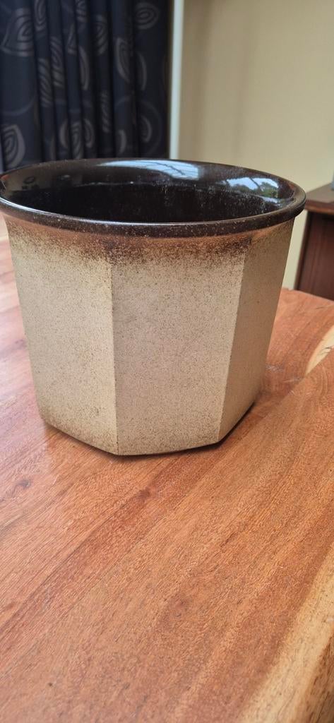Vintage Duitse Keramieken Bloempot - 19cm H, 22cm D, Ophalen of Verzenden
