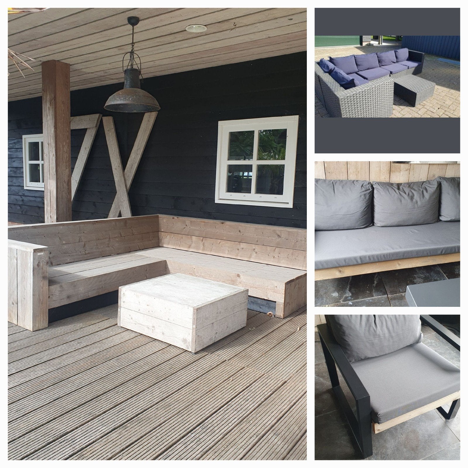 Tuinbank, loungeset, loungebank, tuinset *3 stuks Koopje!, Ophalen, Zo goed als nieuw, Hout
