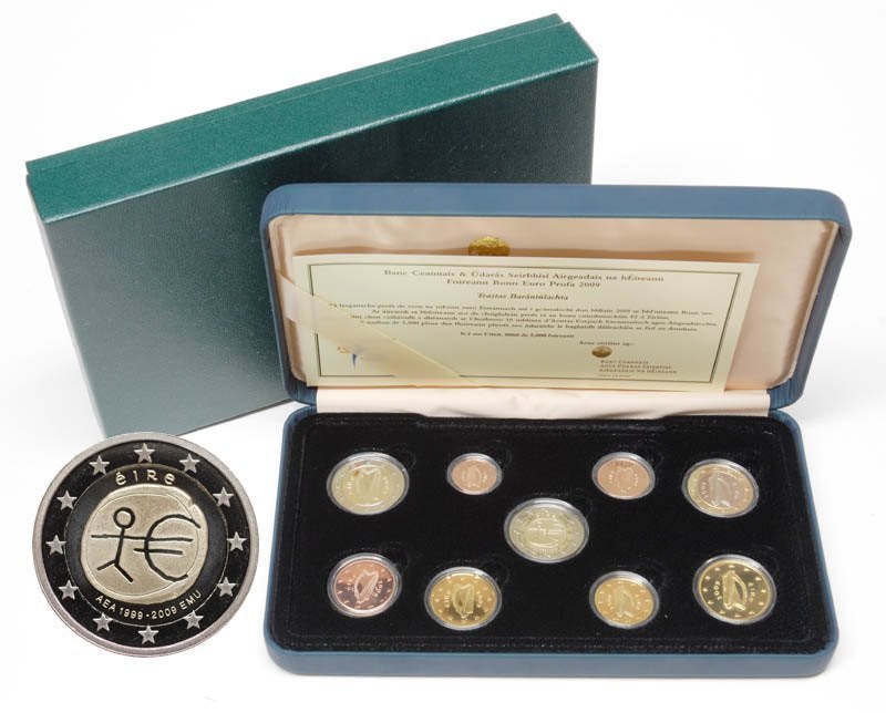 Ierland, proof set, 2009, met 2 Euro EMU, proofset. Koopje, Postzegels en Munten, Ophalen of Verzenden, Ierland, Overige waardes