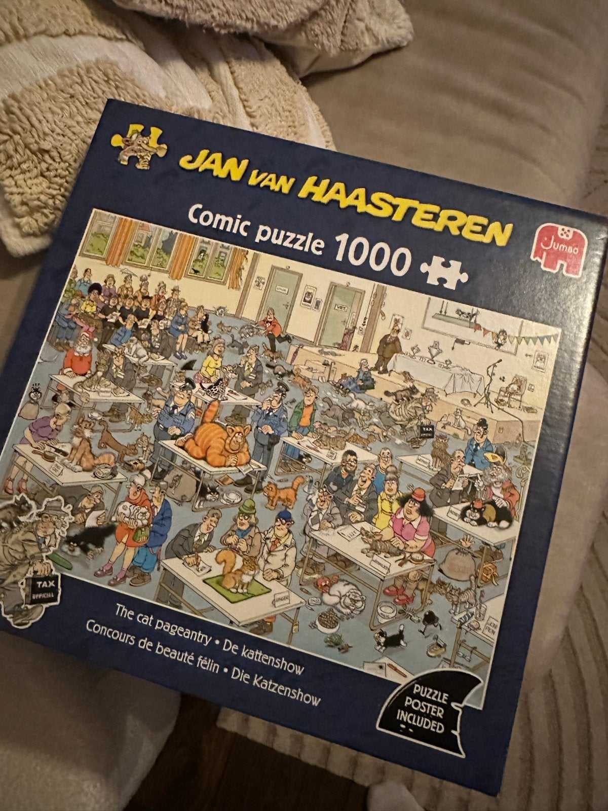 Jan van Haasteren Comic Puzzel - De Kattenshow 1000 stukjes, Ophalen of Verzenden, 500 t/m 1500 stukjes, Zo goed als nieuw, Legpuzzel
