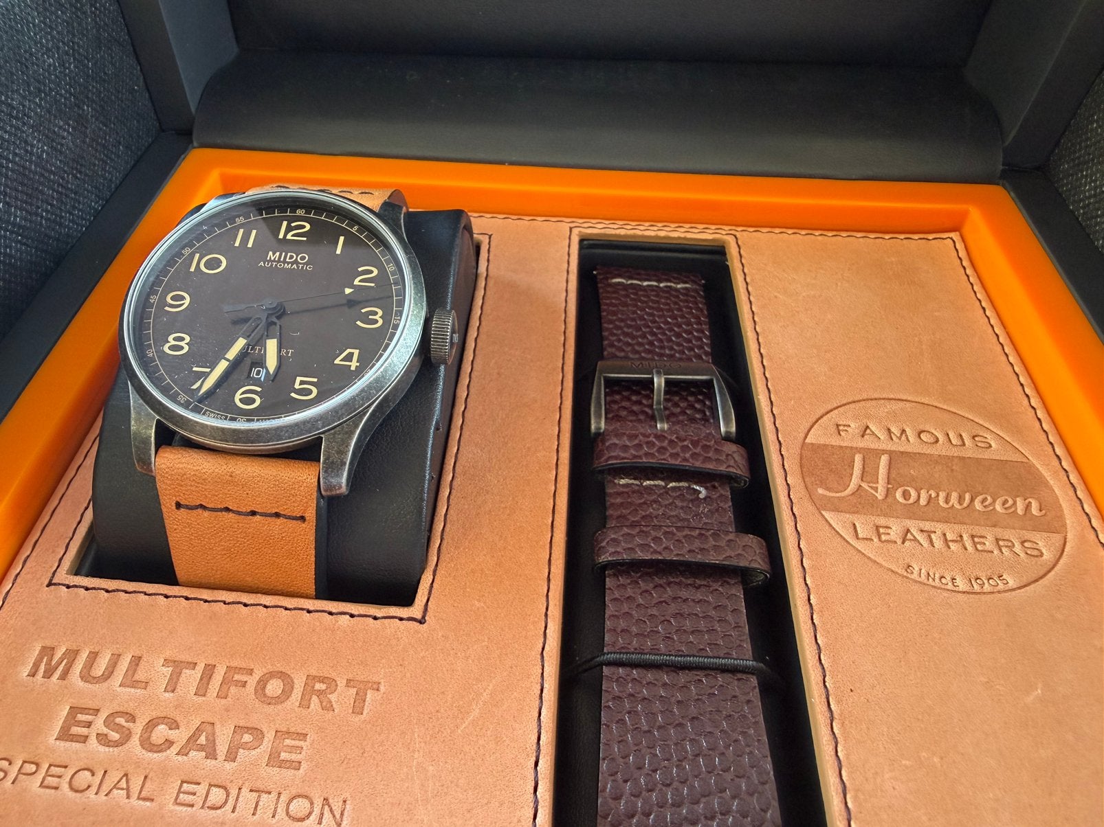 Mido Multifort Escape Special Edition, Ophalen of Verzenden, Zo goed als nieuw, Bruin, Jongen of Meisje