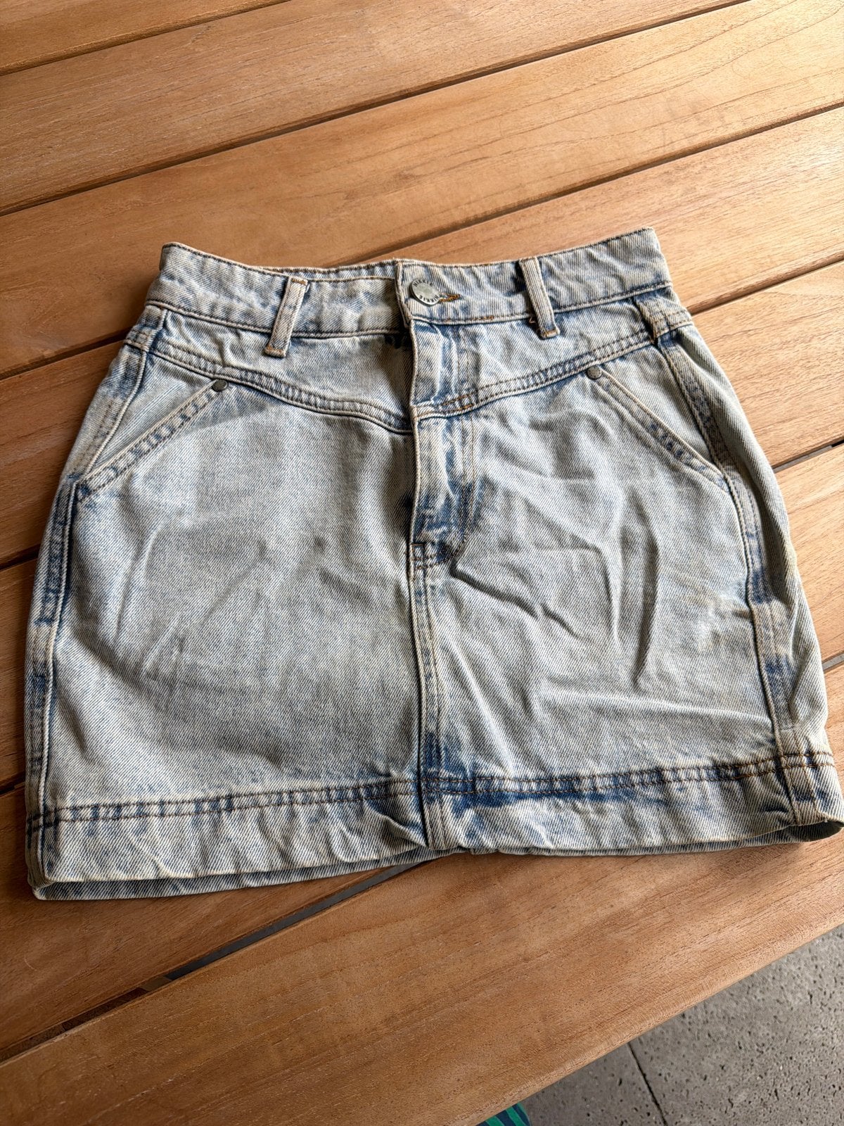 Nikkie spijkerrokje maat 34, Blauw, Ophalen of Verzenden, Maat 34 (XS) of kleiner, Gedragen