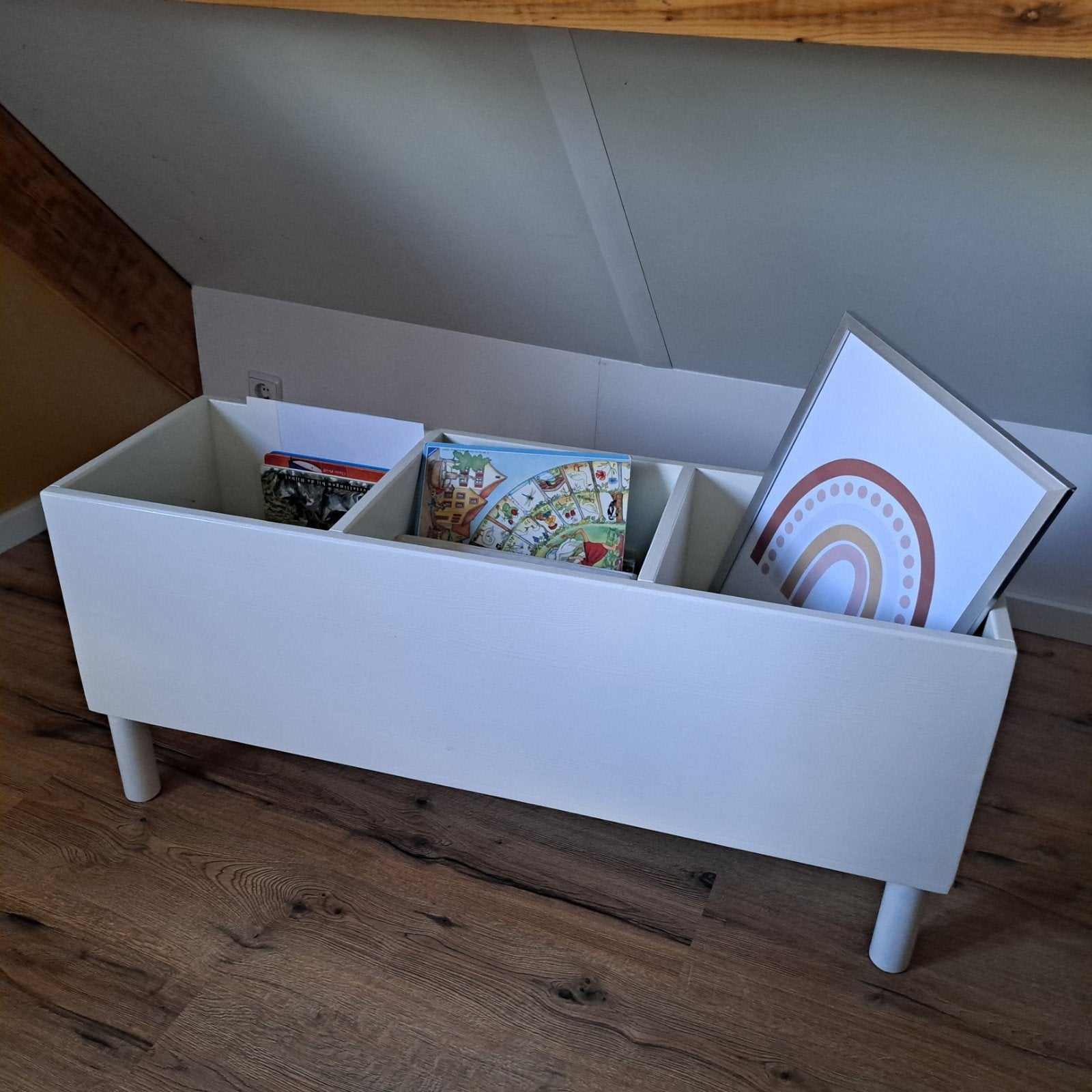 Spelletjesbak boekenbak speelgoedbak, Ophalen, 50 tot 100 cm, Minder dan 50 cm