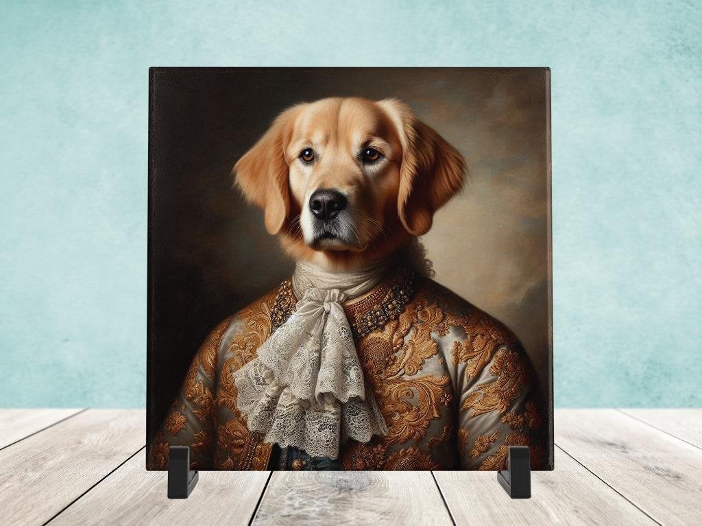 Barok Stijl - Golden Retriever tegel, Verzenden, Nieuw