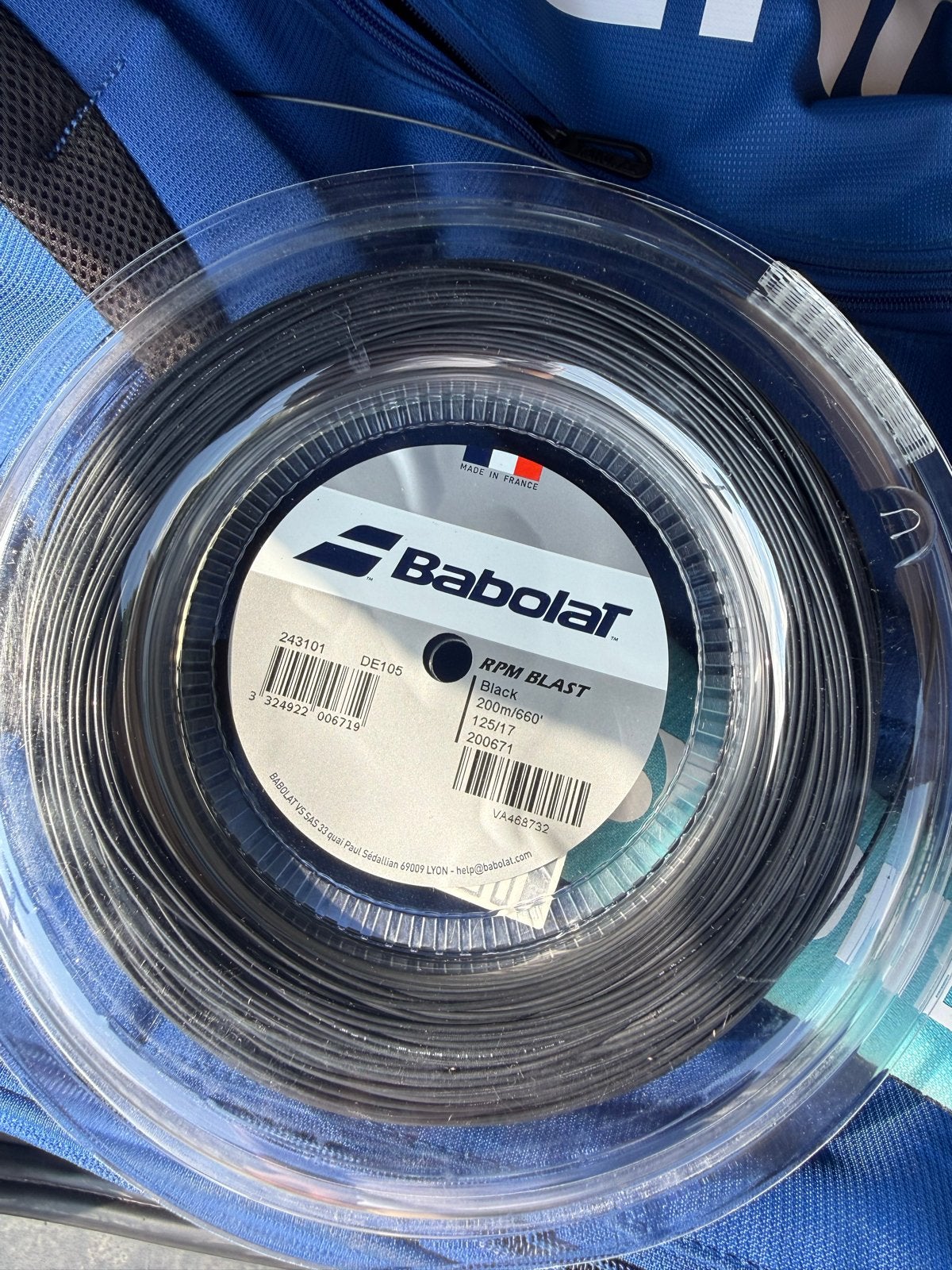 Babolat RPM Blast 200M Rol Zwarte Tennissnaar 1.25MM, Sport en Fitness, Tennis, Ophalen of Verzenden, Nieuw, Grip of Snaar, Babolat