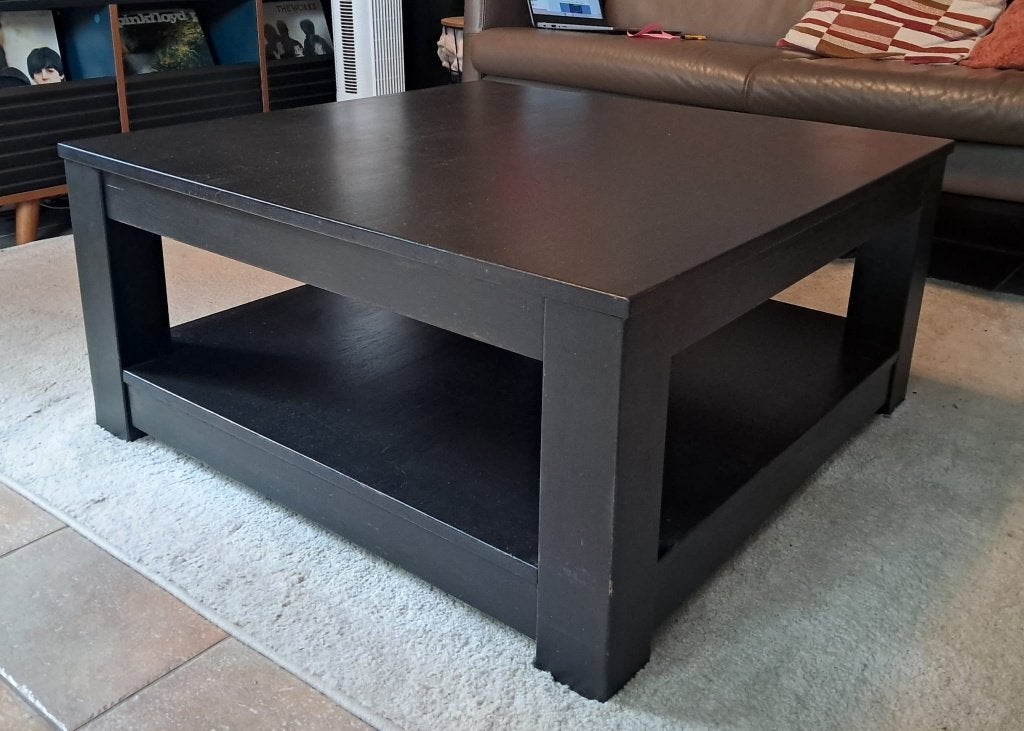Salontafel zwart, Ophalen, Gebruikt, 50 tot 100 cm, Vierkant