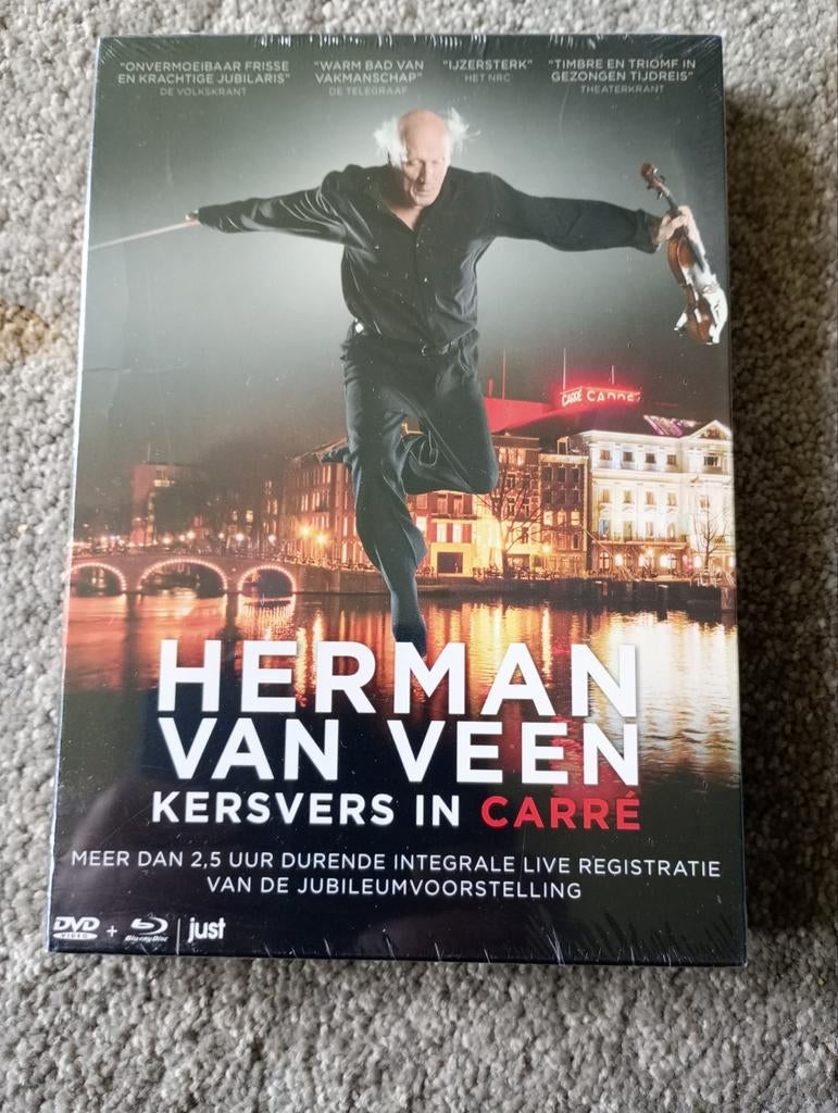 Herman Van Veen  In Carre   Dvd+Blu-ray  Combopack, Ophalen of Verzenden, Nieuw in verpakking, Humor en Cabaret