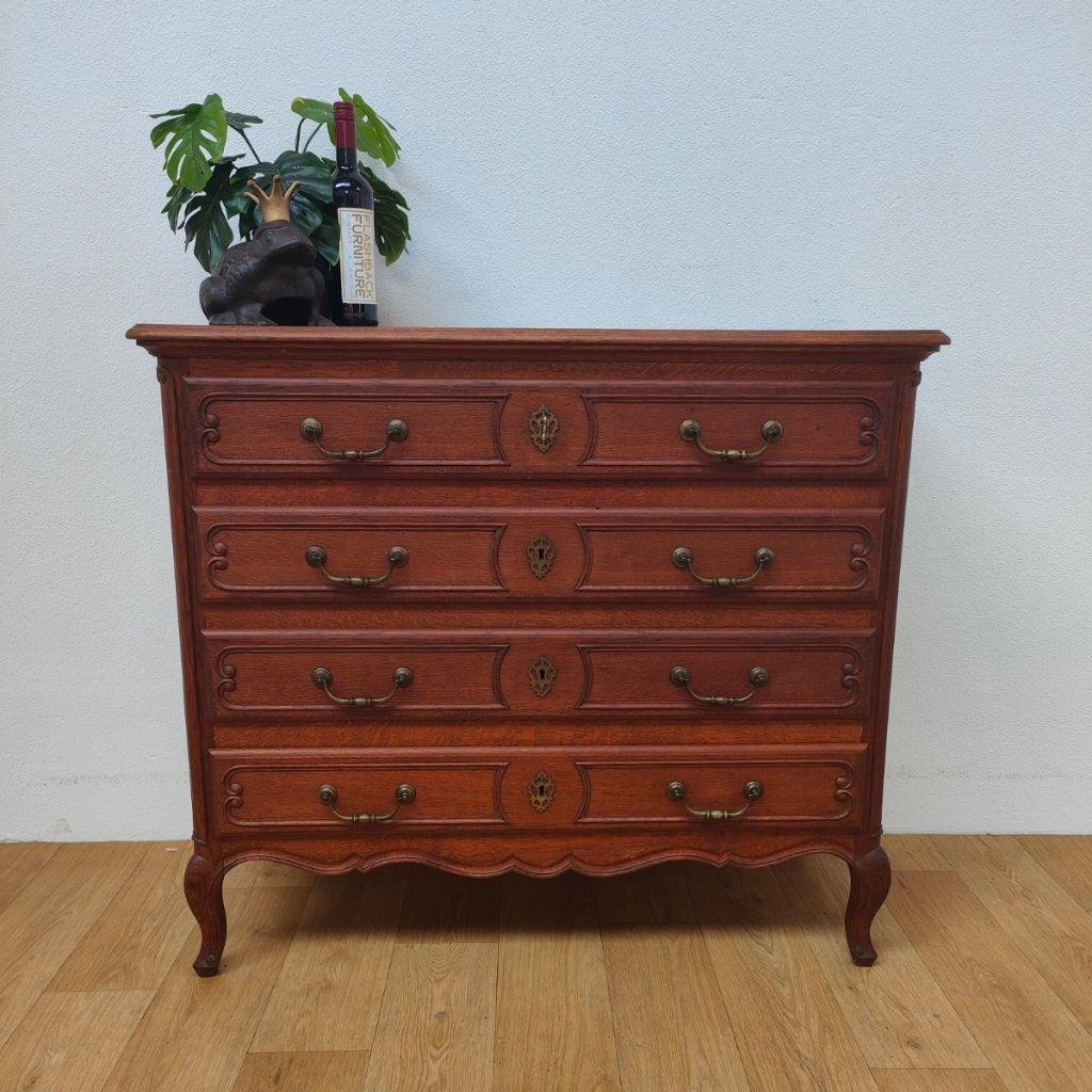 Vintage houten ladekast commode dressoir ladekastje 12, Valkenswaard, Gebruikt, 100 tot 150 cm, Info@flashbackfurniture.nl