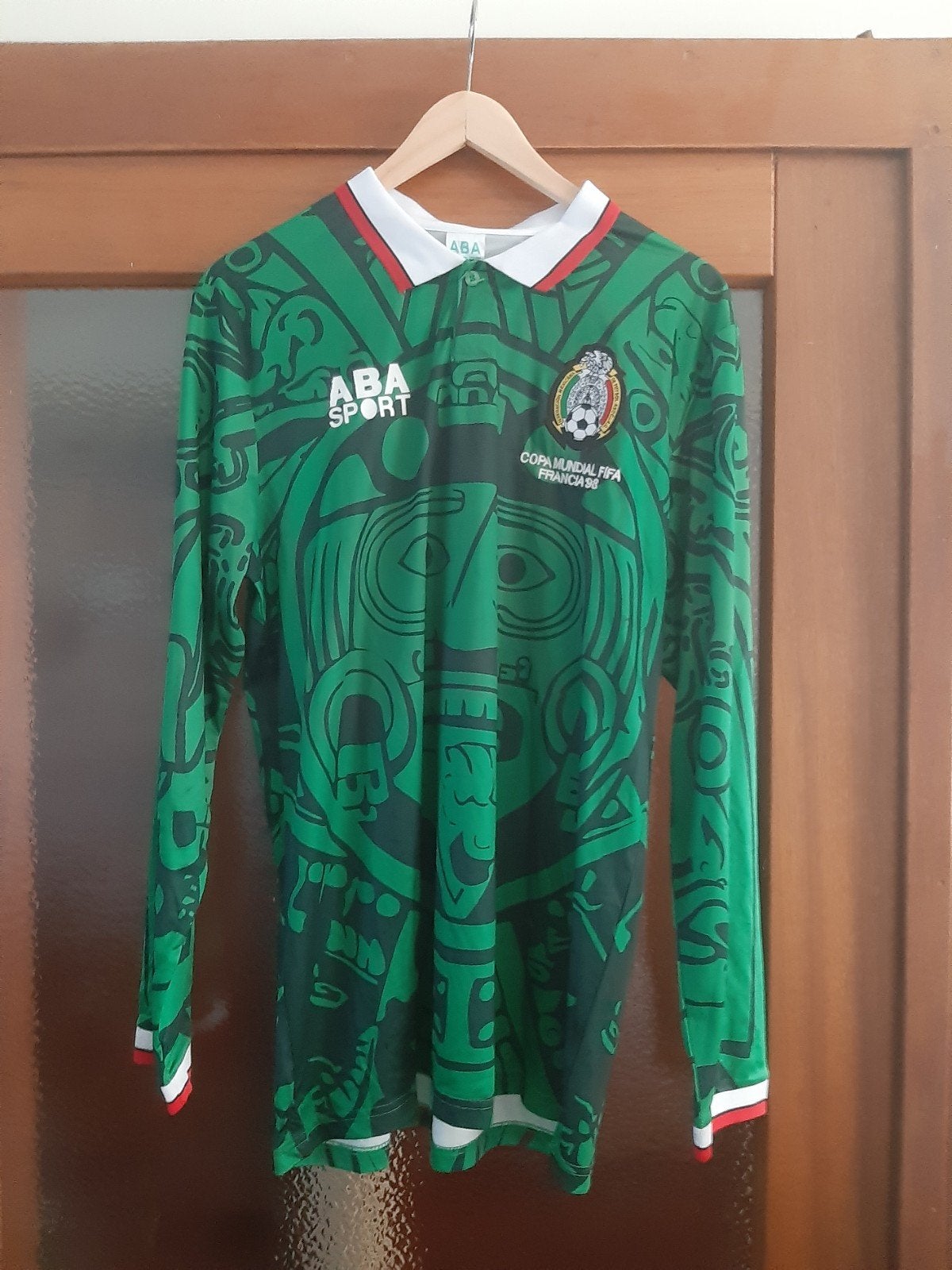 Mexico WK 1998 Thuisshirt Lange Mouwen - Azteekse Kalender, Ophalen of Verzenden, Nieuw, Shirt