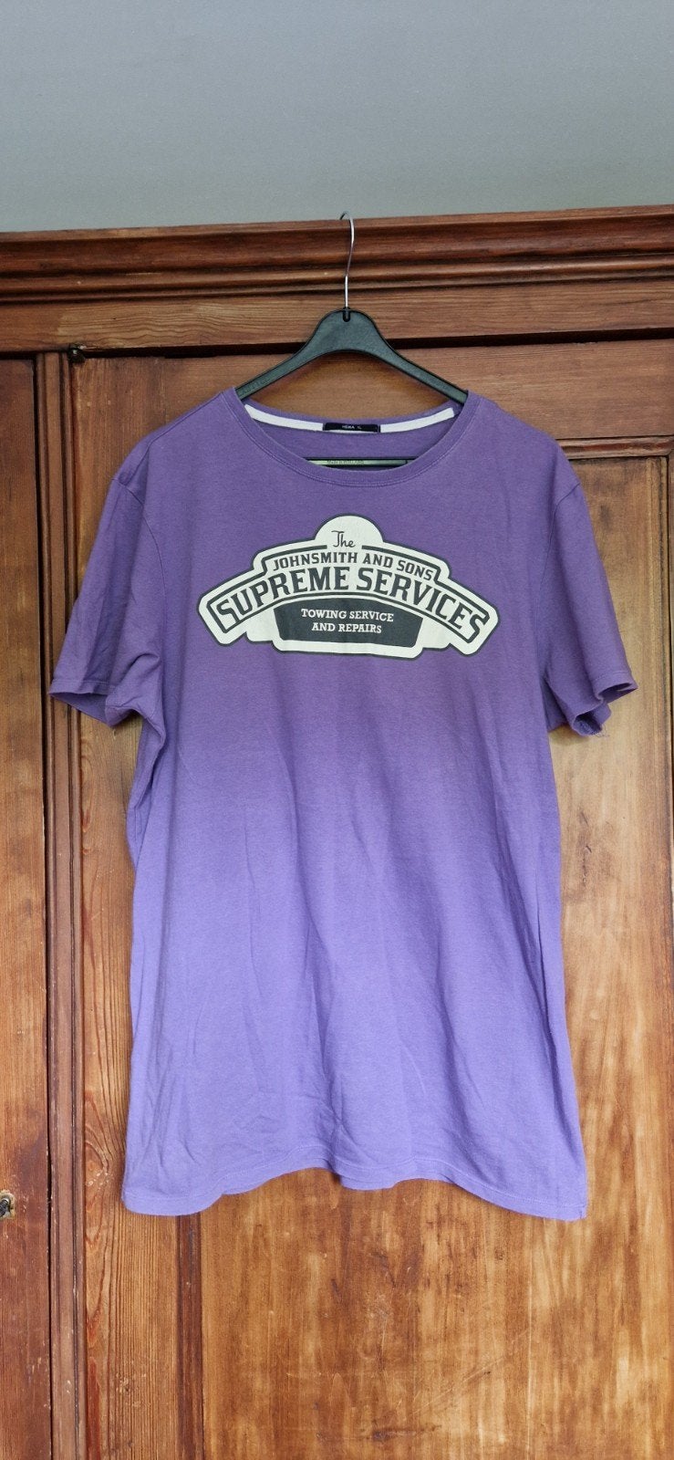 Hema T-shirt met print - Maat XL, Hema, Paars, Maat 56/58 (XL), Ophalen of Verzenden