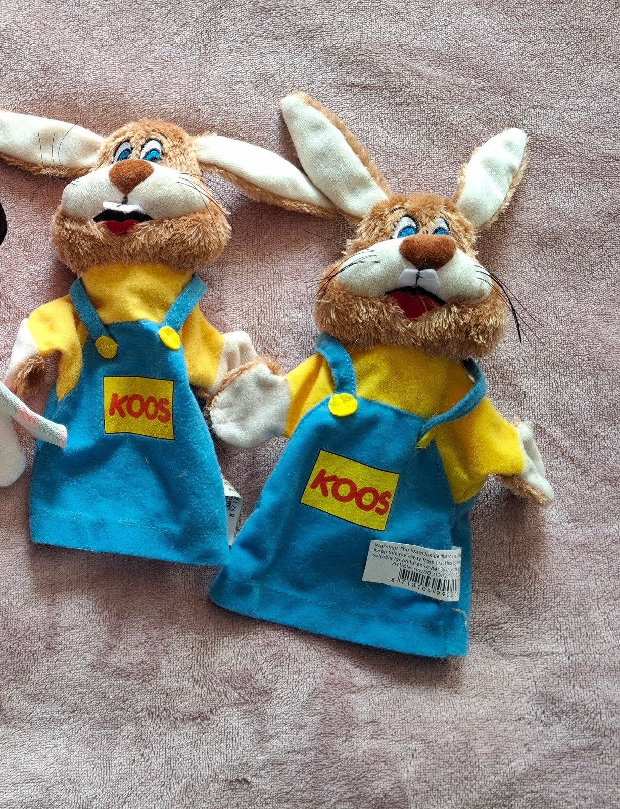 Koos Konijn handpoppen - Set van 2, Kinderen en Baby's, Speelgoed | Knuffels en Pluche, Gebruikt, Overige merken, Overige karakters