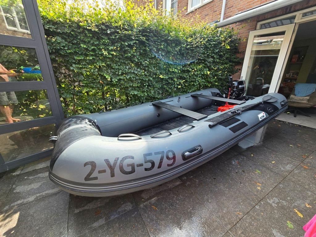 Rubberboot 420 Heavy Duty met 20 PK Suzuki complete set, Watersport en Boten, Rubberboten, Ophalen of Verzenden, Buitenboordmotor