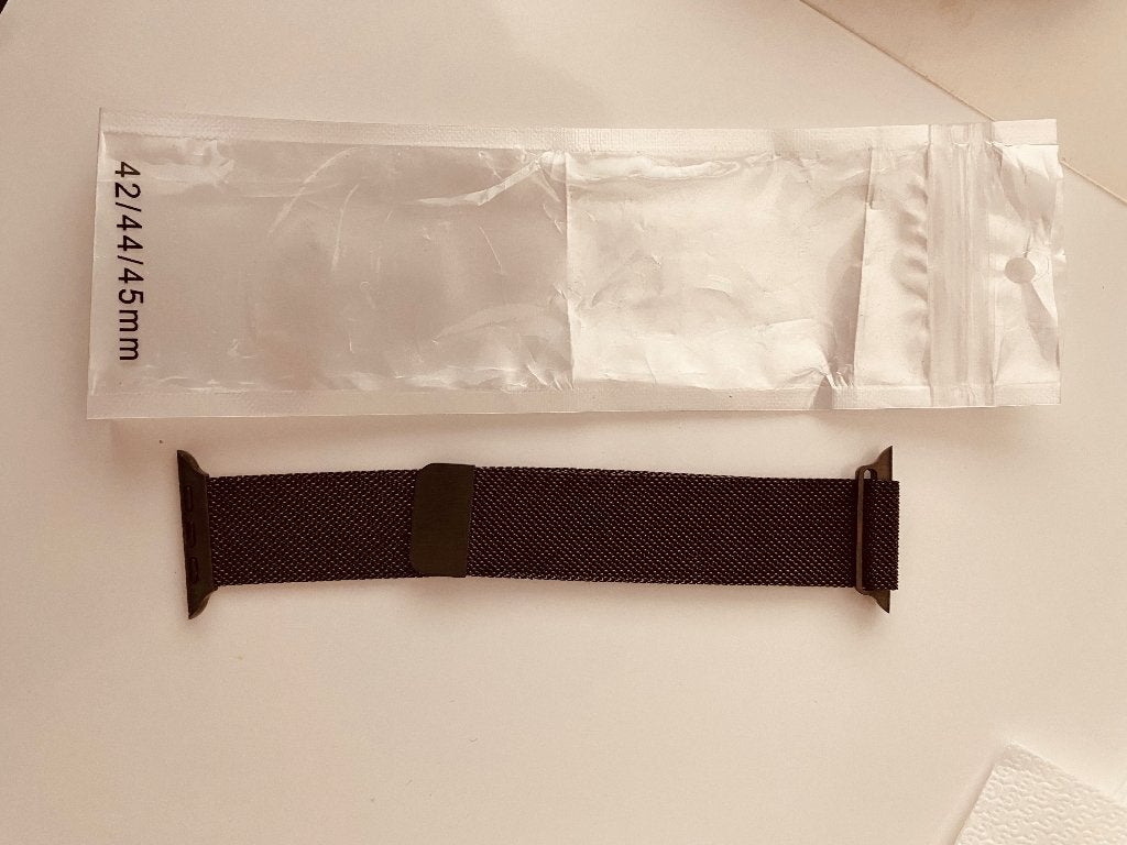 Apple Watch bandje 42/44/45mm - Zwart Milanese Loop, Apple (compatibel), Zwart, IOS, Nieuw