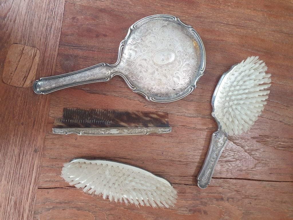 Verzilverde -kaptafel set-, Antiek en Kunst, Ophalen of Verzenden