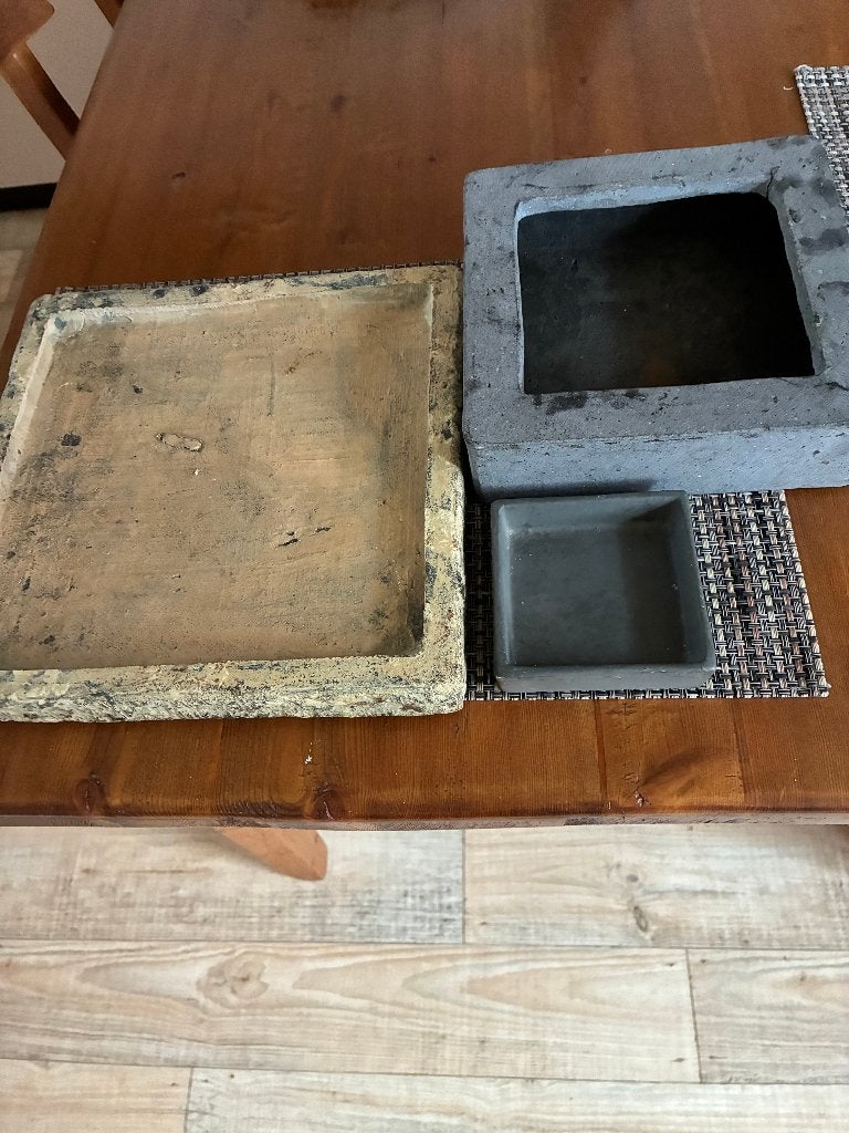3 stenen schalen div toepassingen 9x9, 20x20, PTMD 27x27 cm, Schaal, Ophalen of Verzenden, Zo goed als nieuw, Rechthoekig