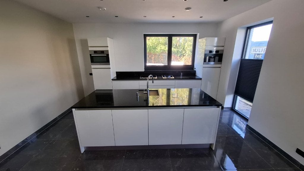 Luxe Bruynzeel Hoogglans Witte Eilandkeuken GEDEMONTEERD, Greeploos, Wit, Overige typen, Ophalen of Verzenden