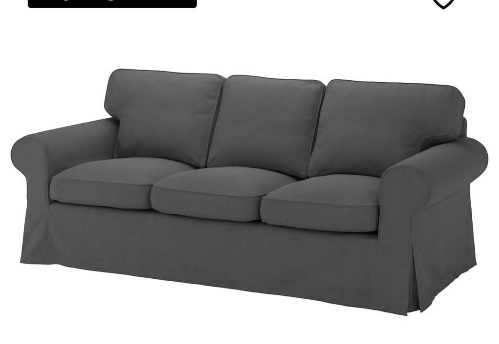 IKEA Ektorp 3zits  hoes grijs set, Ophalen of Verzenden, Gebruikt, Stof, Klassiek, Tijdloos