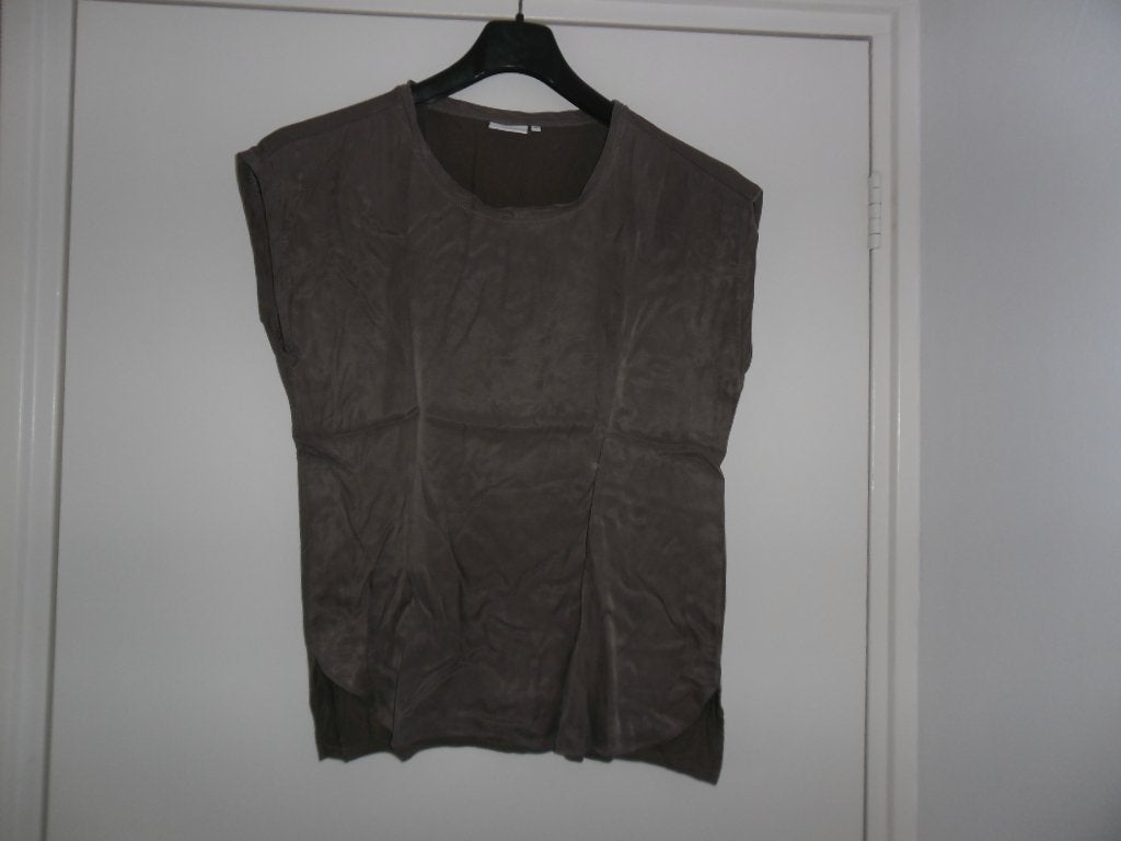 Yaya Women Taupe T-shirt Met Glimmende Voorkant Maat 36, Bruin, Ophalen of Verzenden, Korte mouw, Yaya