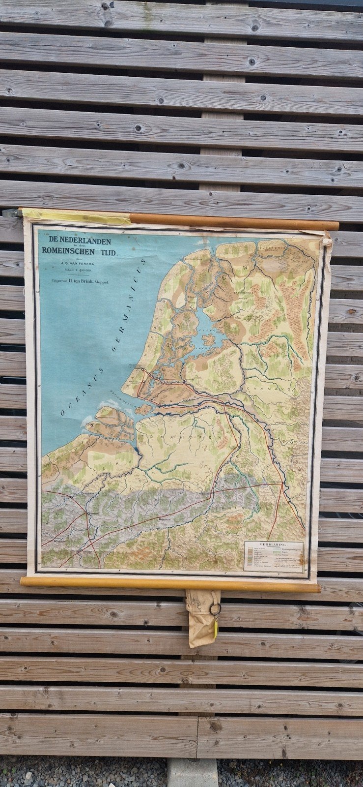 Historische kaart: Nederlanden in Romeinse Tijd, Boeken, J.G. van Fenema / H. ten Brink, Landkaart, 1800 tot 2000, Nederland