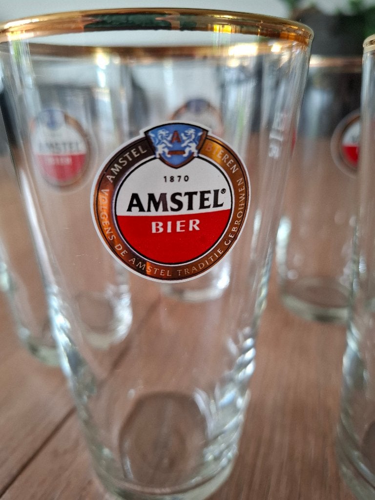Zes nieuwe amstel bier glazen, Ophalen of Verzenden, Nieuw, Glas of Glazen, Amstel