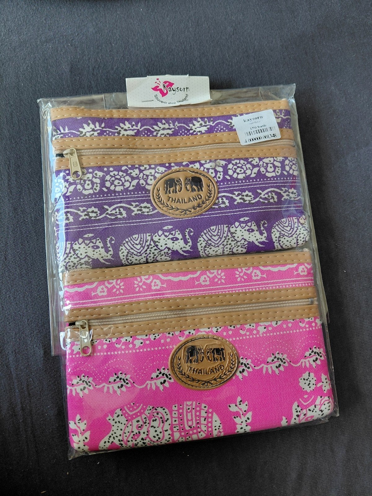 Set van 2 Thaise olifant portemonnees - paars en roze, Ophalen of Verzenden, Nieuw, Paars, Overige merken