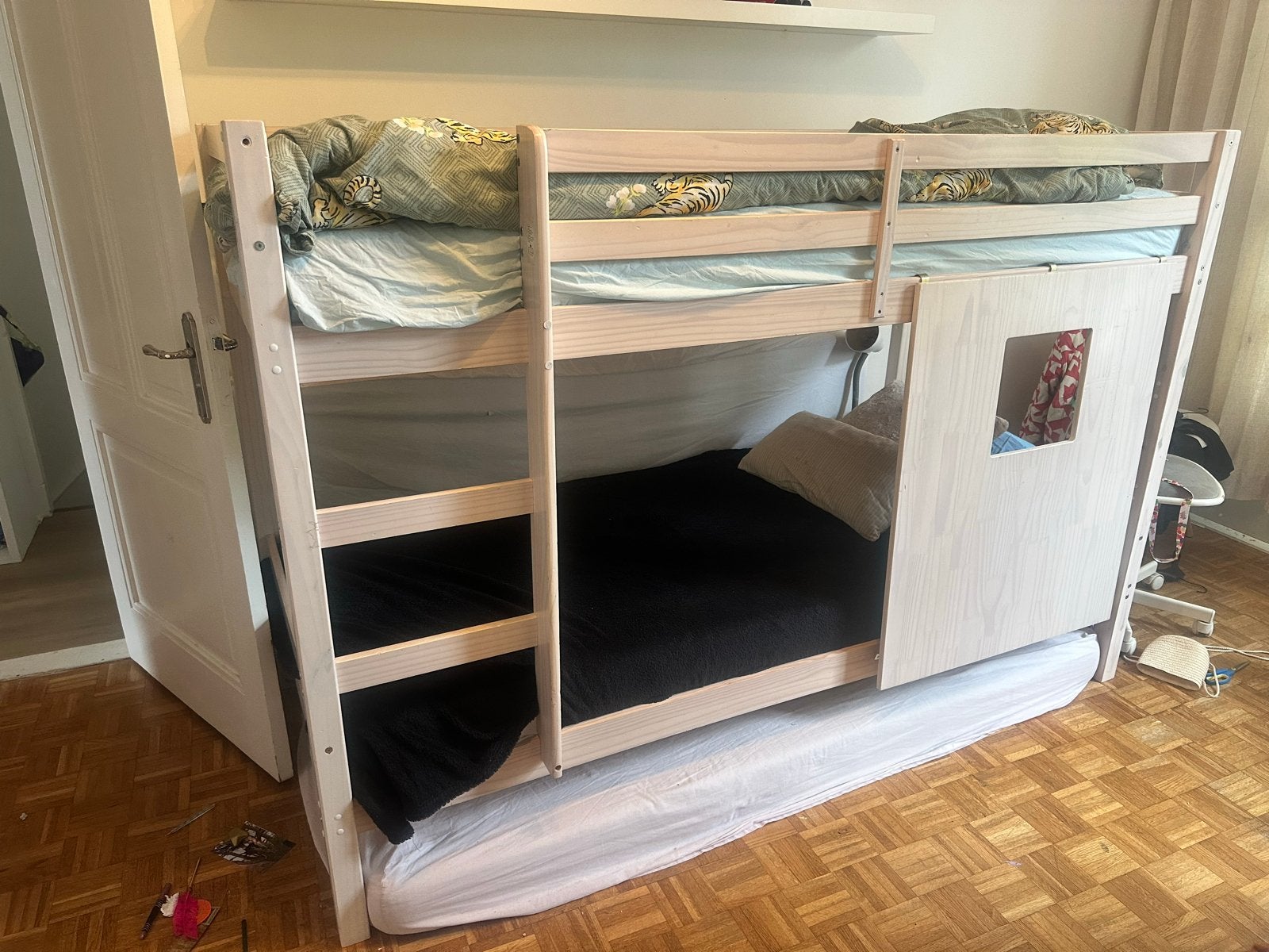 Stevig stapelbed met extra slaapplek, Ophalen, Gebruikt, 90 cm, Eenpersoons