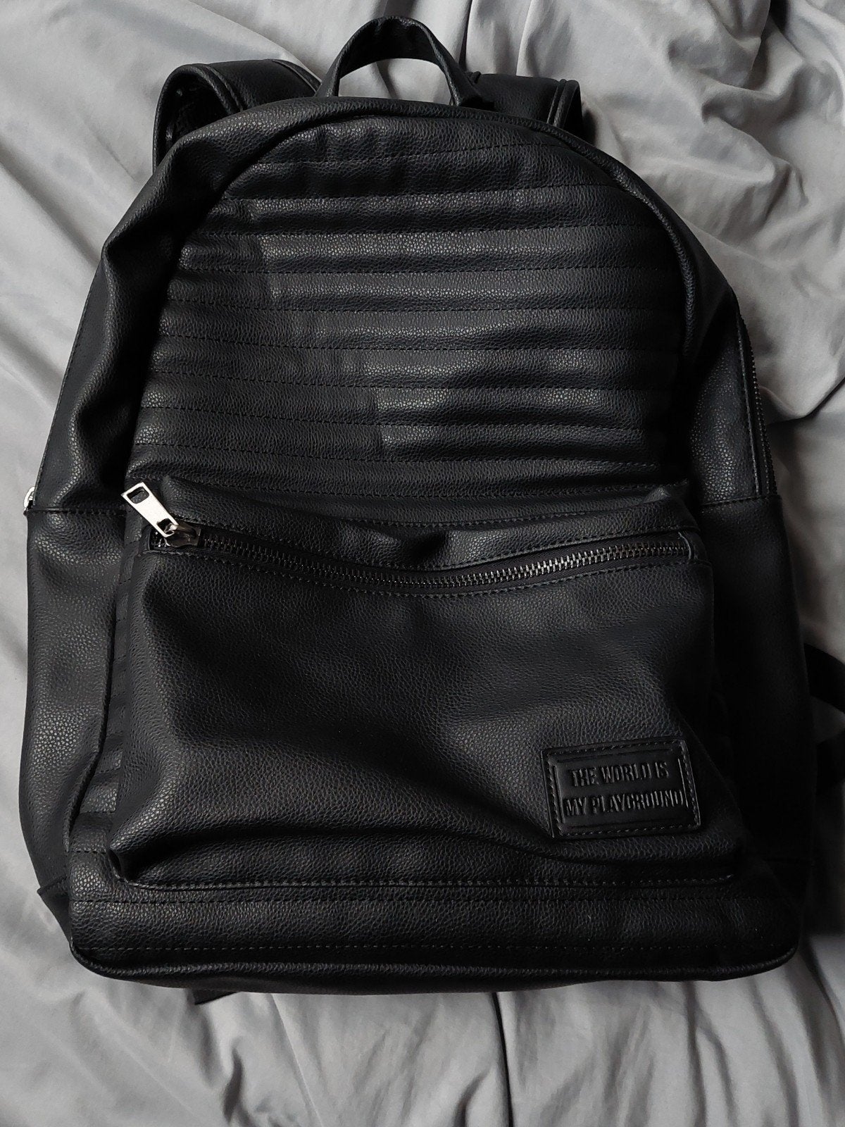 Nieuwe zwarte leren rugzak CoolCat, Overige merken, 25 tot 40 cm, Nieuw, Ophalen of Verzenden