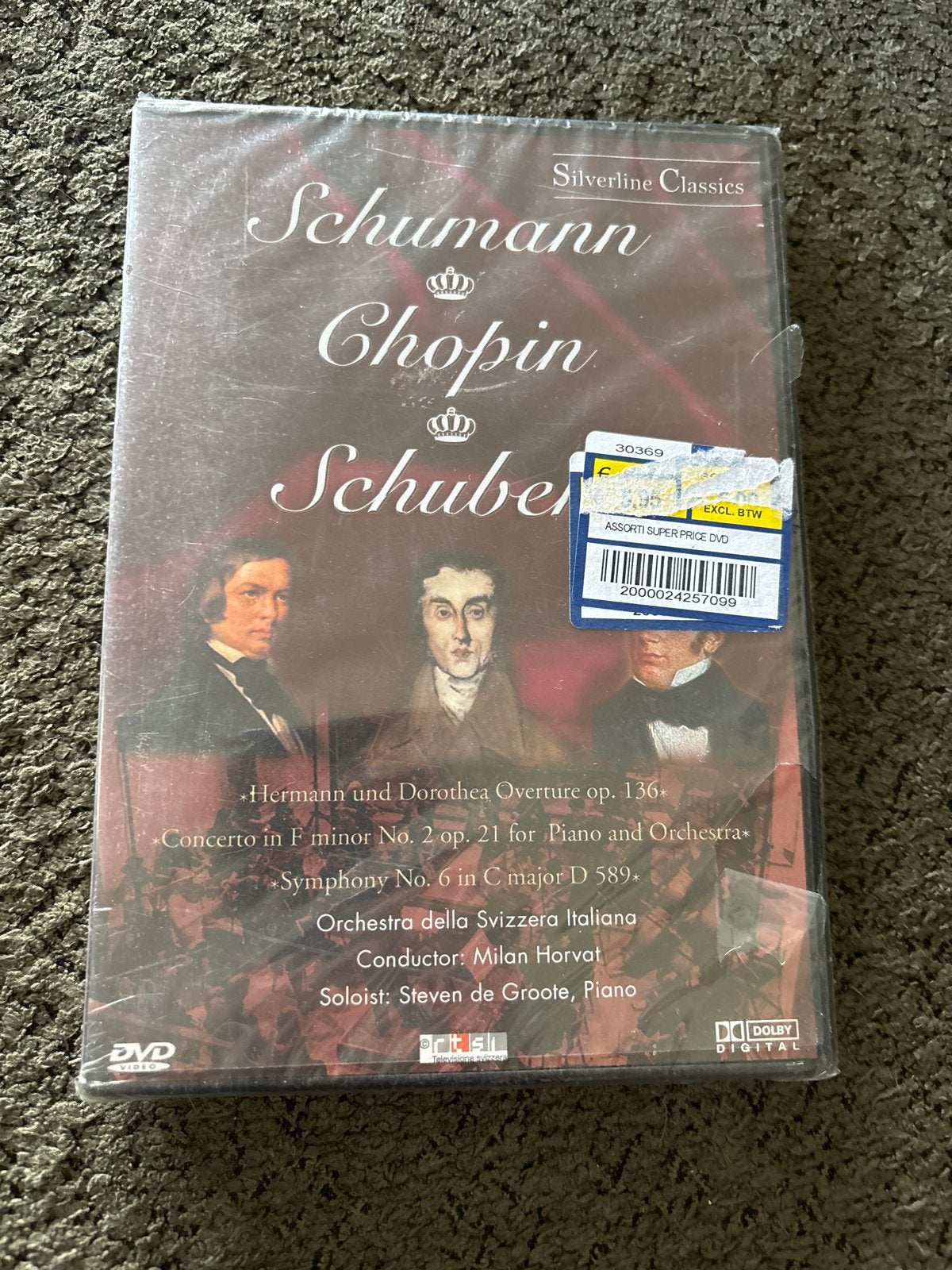 Schumann, Chopin, Schubert - Klassieke Muziek DVD, Ophalen of Verzenden, Romantiek, Orkest of Ballet, Inclusief doosje