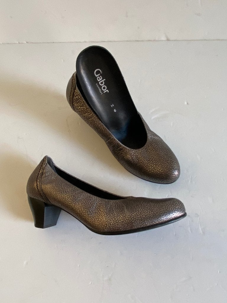 K326 Gabor mt. 39/H leren pumps ballerina's schoenen leer, Pumps, Beige, Gabor, Ophalen of Verzenden