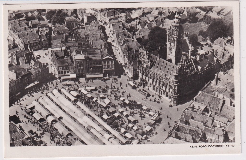 Middelburg klm-foto vóór 1940, Verzamelen, Ophalen of Verzenden, 1940 tot 1960, Ongelopen, Zeeland
