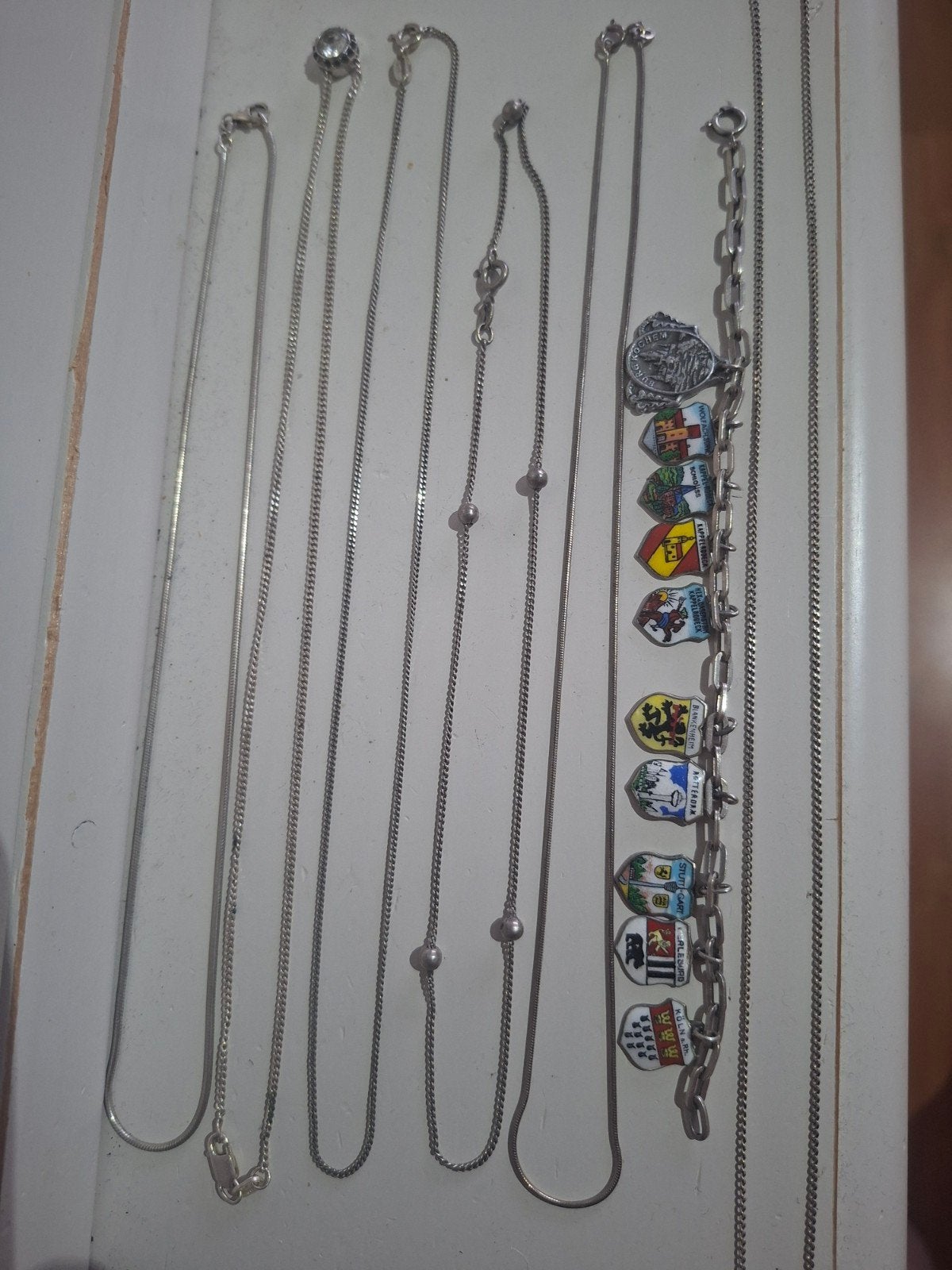 Partij / lot zilveren colliers kettingen en bedel armband, Ophalen of Verzenden